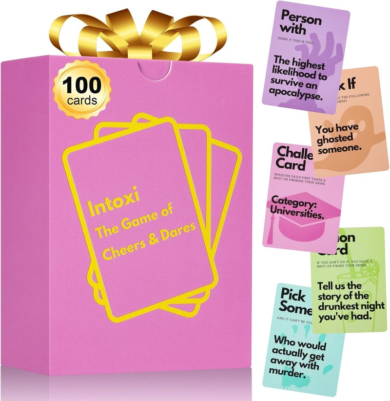 Fofeadm Drinking Card Games for Adults, Fun Adults Drinking Games with 100 Cards, Great for Game Night & Parties, 21st Birthday Gift & Bachelorette Party Games, Age 21+ - Image 1